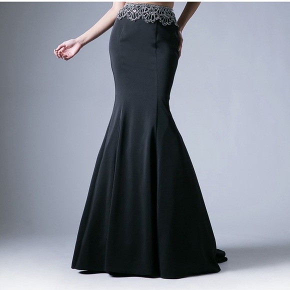 NEW LONG TWO PIECES MERMAID EMBROIDERED DRESS WITH CUTOUT
ZIPPER BACK CD 11574 - Picture 4 of 8